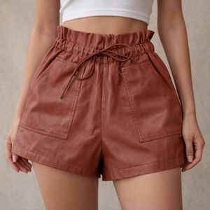 Whiteroom And Cactus Faux Leather High Rise Shorts Size XS
